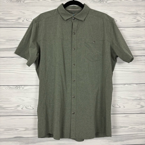 Kuhl Other - KUHL Tapered Fit Green Short Sleeve Button Down Shirt Size Large